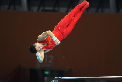 中国体操队以赛测练 强化体能备战东奥运会