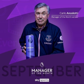 英超公布9月最佳教练 安切洛蒂联赛全胜当选