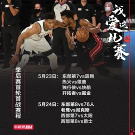 NBA季后赛首轮首战赛程 篮网揭幕每日4场