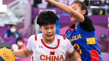 奥运三人女篮-中国21-9蒙古 晋级半决赛