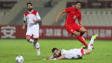 热身赛-中国男足1-1战平叙利亚 张玉宁破门