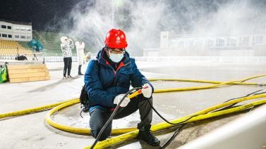  冬奥 雪飞天 银装素裹 滑雪大跳台供电达赛时标准