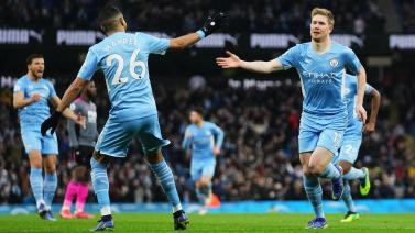英超-斯特林双响马赫雷斯弑旧主 曼城6-3莱斯特城