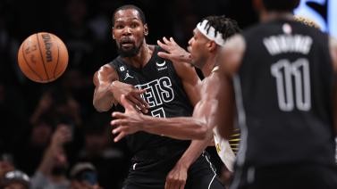 NBA-篮网击退步行者结束4连败 杜兰特36+9+7欧文28分