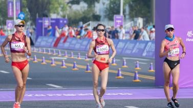 女子20公里竞走 中国选手杨家玉、马振霞分获金银