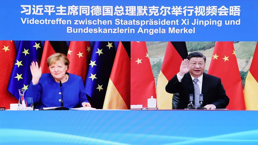 习近平同德国总理默克尔举行视频会晤