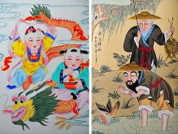 高密扑灰年画：细心粉脸 眉眼巧画