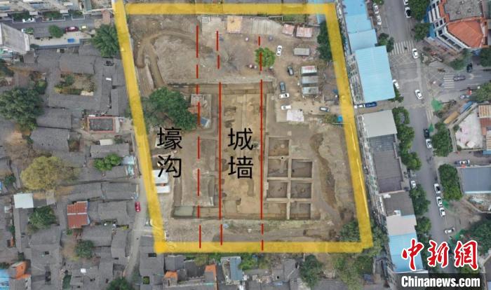 两汉城墙航拍。　成都文物考古研究院供图
