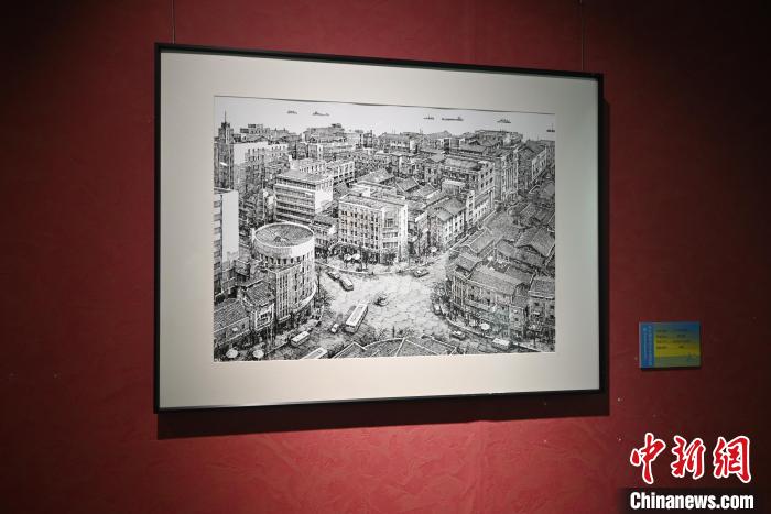 图为重庆作者的钢笔画作品。 张旭 摄 图为重庆作者的钢笔画作品。 张旭 摄